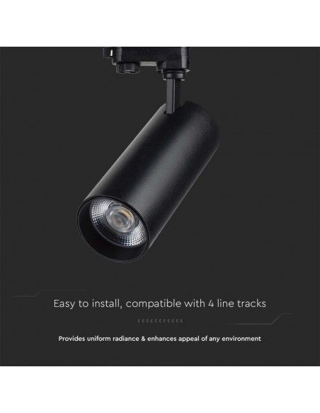 Faretto da binario LED COB 30W 3in1 Corpo nero