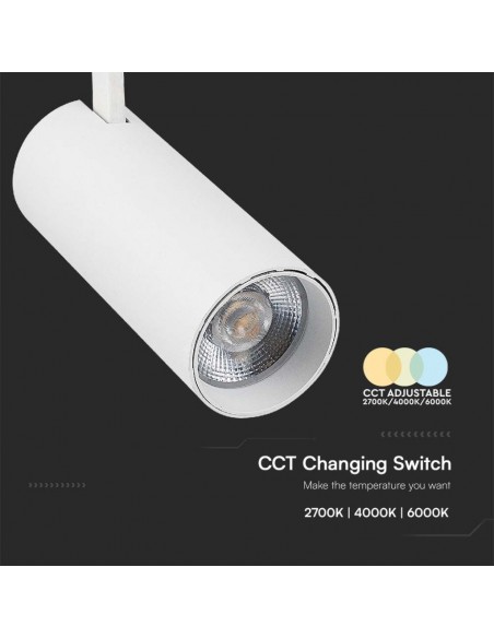 8843-Faretto LED COB  per Binario Trifase Colore Bianco  CRI CCT in-7