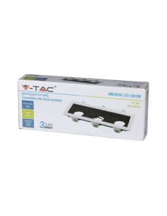 8878-Portafaretto LED Triplo da Incasso rettangolare xGU e GU MR Orientabili Colore Bianco e Nero-1 2