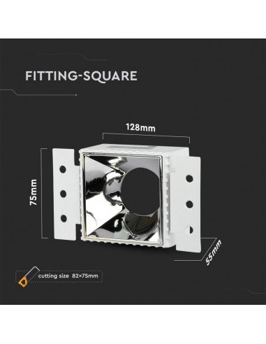 8880-Portafaretto LED da Incasso Quadrato GU Colore Bianco e Cromato-3