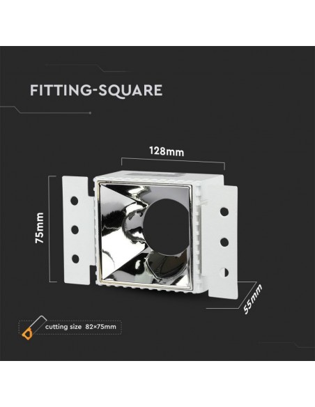 8880-Portafaretto LED da Incasso Quadrato GU Colore Bianco e Cromato-3