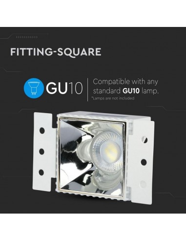 8880-Portafaretto LED da Incasso Quadrato GU Colore Bianco e Cromato-5