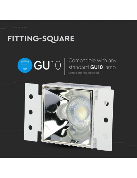 8880-Portafaretto LED da Incasso Quadrato GU Colore Bianco e Cromato-5