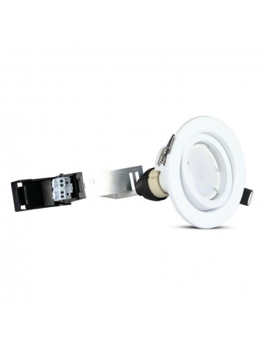 8883-Portafaretto LED da Incasso Rotondo  con Faretto GU Colore Bianco  Confezione  Pezzi-1