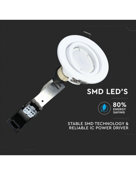 8883-Portafaretto LED da Incasso Rotondo  con Faretto GU Colore Bianco  Confezione  Pezzi-6