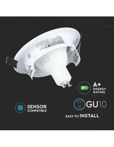 8883-Portafaretto LED da Incasso Rotondo  con Faretto GU Colore Bianco  Confezione  Pezzi-7
