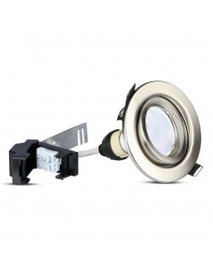 8886-Portafaretto LED da Incasso Rotondo  con Faretto GU Colore Nichel Satinato   Pezzi-1