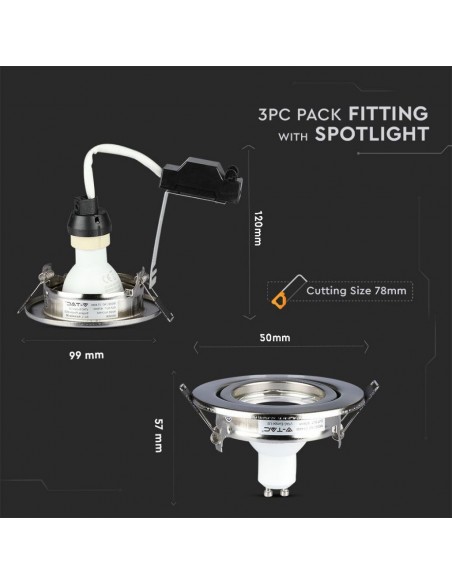 8886-Portafaretto LED da Incasso Rotondo  con Faretto GU Colore Nichel Satinato   Pezzi-3