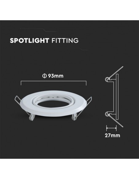 8938-Portafaretto LED da Incasso Rotondo GU Colore Bianco Box  Pezzi-3