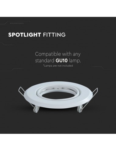 8938-Portafaretto LED da Incasso Rotondo GU Colore Bianco Box  Pezzi-5
