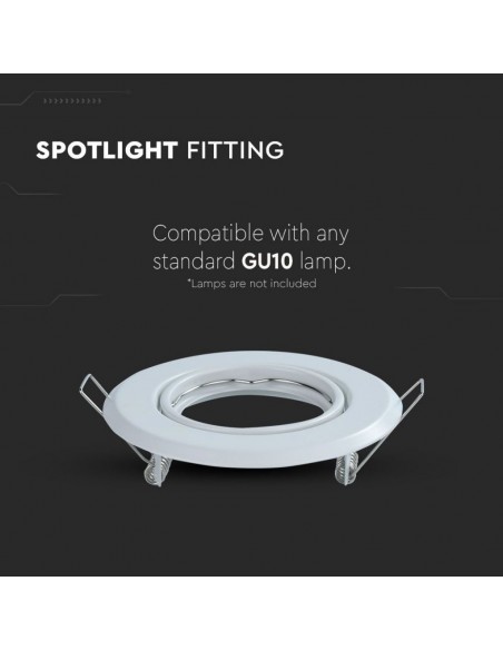 8938-Portafaretto LED da Incasso Rotondo GU Colore Bianco Box  Pezzi-5