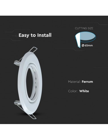 8938-Portafaretto LED da Incasso Rotondo GU Colore Bianco Box  Pezzi-6
