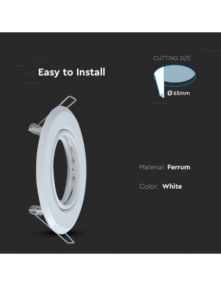 8938-Portafaretto LED da Incasso Rotondo GU Colore Bianco Box  Pezzi-6