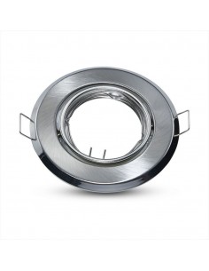 8939-Portafaretto LED da Incasso Rotondo GU Colore Nichel Satinato Box  Pezzi-1