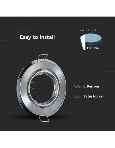 8939-Portafaretto LED da Incasso Rotondo GU Colore Nichel Satinato Box  Pezzi-6