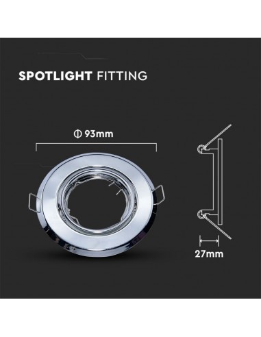 8940-Portafaretto LED da Incasso Rotondo GU Colore Cromato Box  Pezzi-3