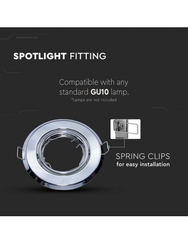 8940-Portafaretto LED da Incasso Rotondo GU Colore Cromato Box  Pezzi-6