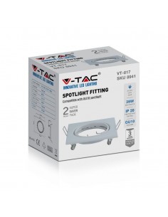 8941-Portafaretto LED da Incasso Quadrato GU Colore Bianco Box  Pezzi-1 2