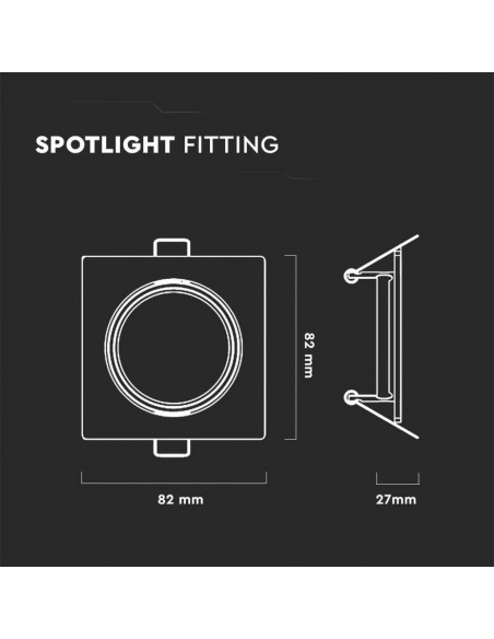 8941-Portafaretto LED da Incasso Quadrato GU Colore Bianco Box  Pezzi-3