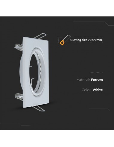 8941-Portafaretto LED da Incasso Quadrato GU Colore Bianco Box  Pezzi-5