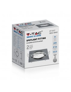 8942-Portafaretto LED da Incasso Quadrato GU Colore Nichel Satinato Box  Pezzi-1 2