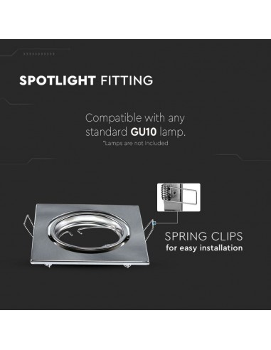 8942-Portafaretto LED da Incasso Quadrato GU Colore Nichel Satinato Box  Pezzi-6