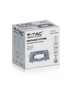 8943-Portafaretto LED da Incasso Quadrato GU Colore Cromato Box  Pezzi-1 2