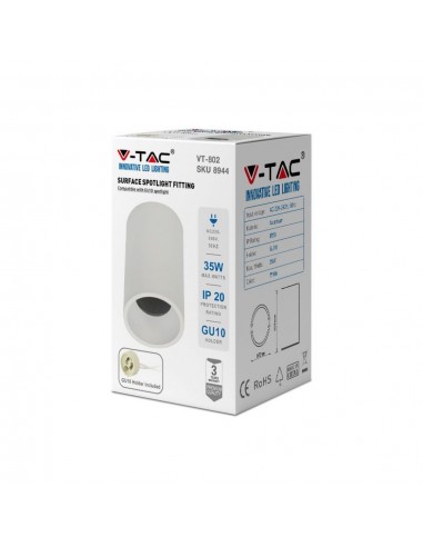 8944-Portafaretto LED Montaggio a Plafone Rotondo GU Corpo Bianco-2