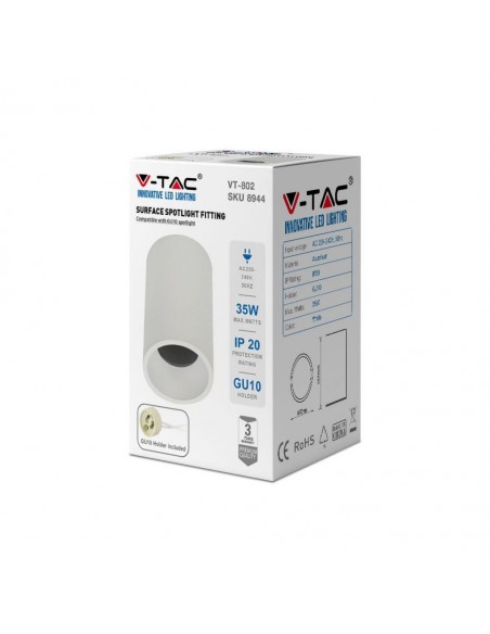 8944-Portafaretto LED Montaggio a Plafone Rotondo GU Corpo Bianco-2