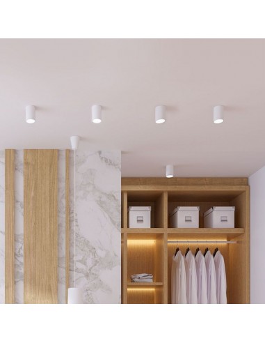 8944-Portafaretto LED Montaggio a Plafone Rotondo GU Corpo Bianco-4