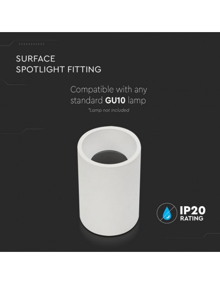 8944-Portafaretto LED Montaggio a Plafone Rotondo GU Corpo Bianco-5