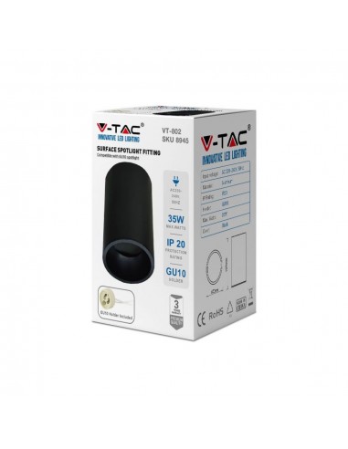 8945-Portafaretto LED Montaggio a Plafone Rotondo GU Corpo Nero-2