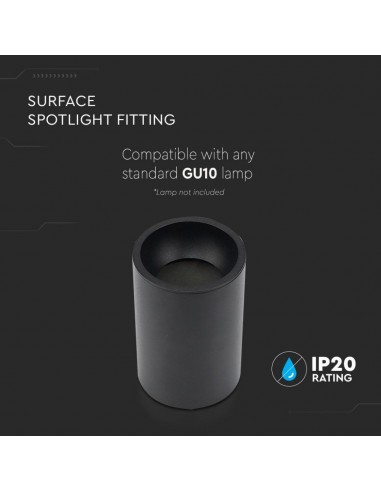 8945-Portafaretto LED Montaggio a Plafone Rotondo GU Corpo Nero-5