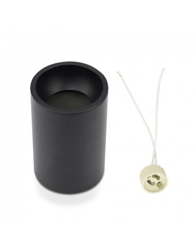 8945-Portafaretto LED Montaggio a Plafone Rotondo GU Corpo Nero-7