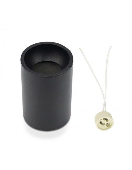 8945-Portafaretto LED Montaggio a Plafone Rotondo GU Corpo Nero-7