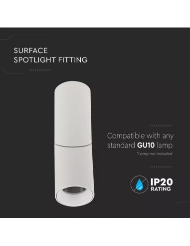 8946-Portafaretto LED Montaggio a Plafone GU Corpo Bianco-5