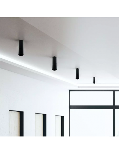 8947-Portafaretto LED Montaggio a Plafone GU Corpo Nero-3