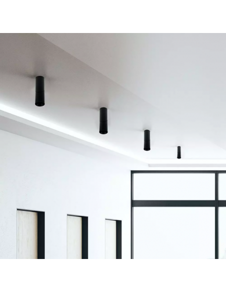 8947-Portafaretto LED Montaggio a Plafone GU Corpo Nero-3