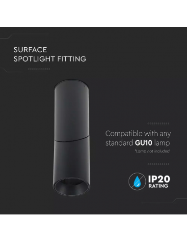 8947-Portafaretto LED Montaggio a Plafone GU Corpo Nero-5