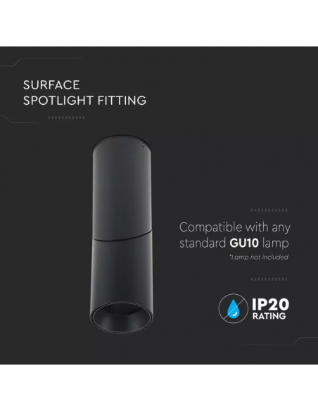 8947-Portafaretto LED Montaggio a Plafone GU Corpo Nero-5