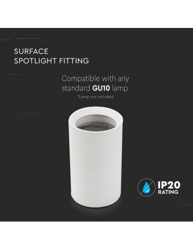 8948-Portafaretto LED Montaggio a Plafone Rotondo GU Corpo Bianco  H  mm -5