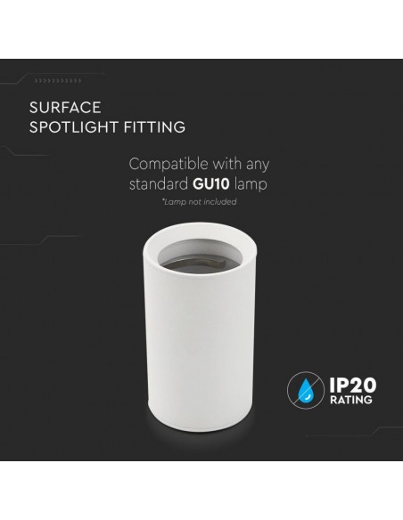 8948-Portafaretto LED Montaggio a Plafone Rotondo GU Corpo Bianco  H  mm -5