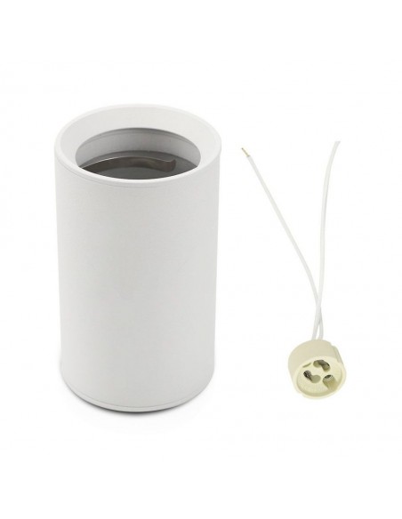 8948-Portafaretto LED Montaggio a Plafone Rotondo GU Corpo Bianco  H  mm -7