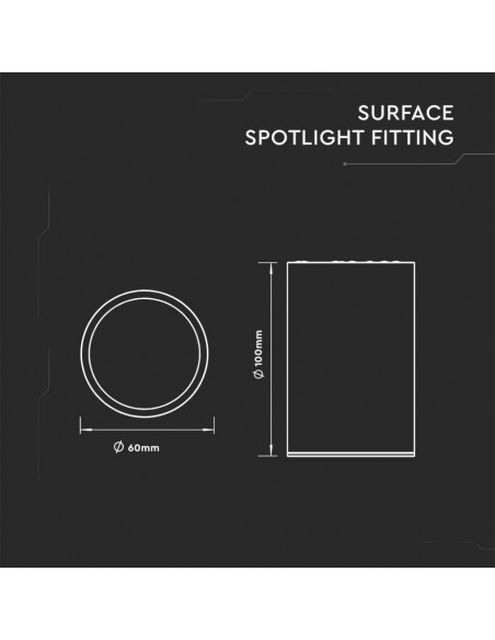 8949-Portafaretto LED Montaggio a Plafone Rotondo GU Corpo Nero Hmm-3