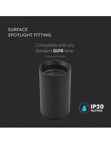 8949-Portafaretto LED Montaggio a Plafone Rotondo GU Corpo Nero Hmm-5