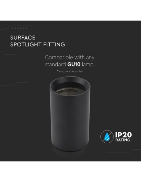 8949-Portafaretto LED Montaggio a Plafone Rotondo GU Corpo Nero Hmm-5