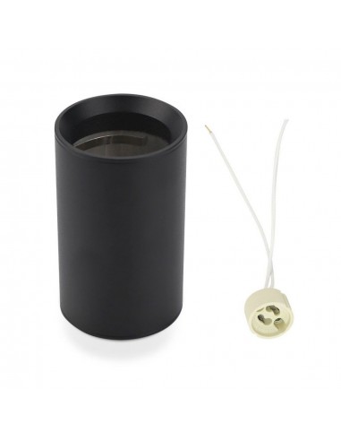 8949-Portafaretto LED Montaggio a Plafone Rotondo GU Corpo Nero Hmm-7