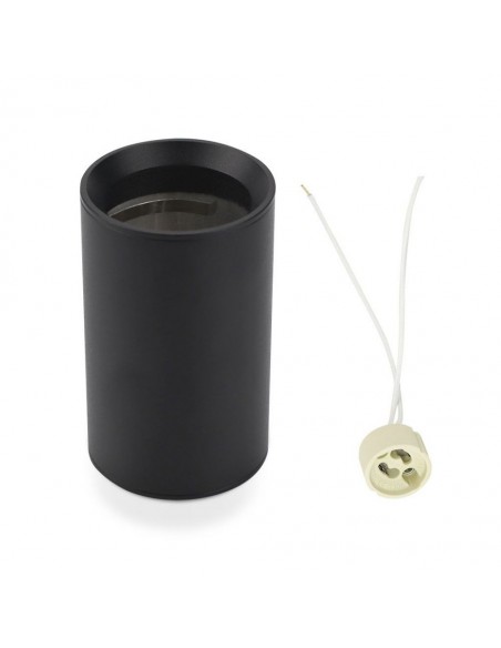 8949-Portafaretto LED Montaggio a Plafone Rotondo GU Corpo Nero Hmm-7