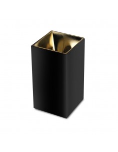 8956-Portafaretto LED Montaggio a Plafone Quadrato GU Corpo Nero Riflettore Oro-1