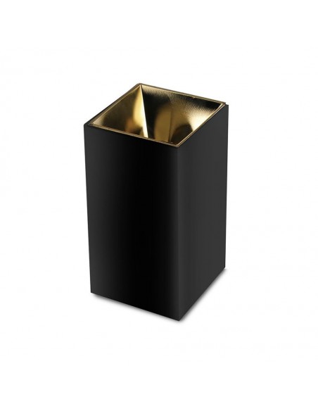 8956-Portafaretto LED Montaggio a Plafone Quadrato GU Corpo Nero Riflettore Oro-1